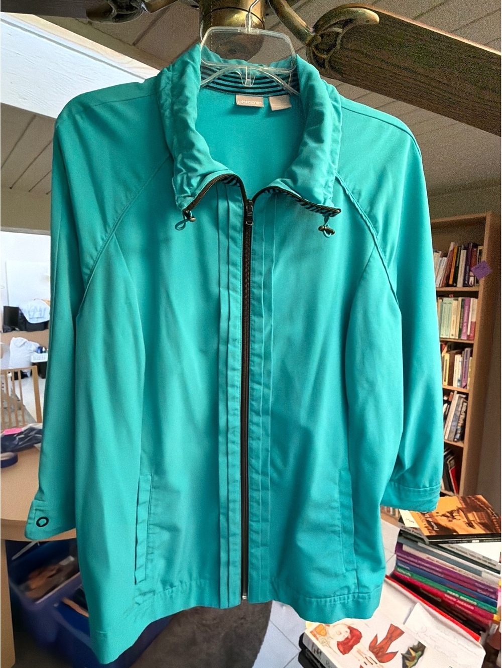 Chicos Zenergy zip up light jacket real size 2